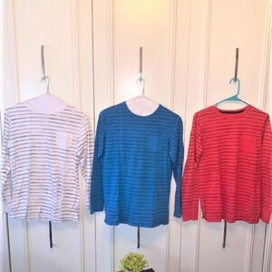 Set 3 Arizona red/white/blue L/S striped t-shirts‎